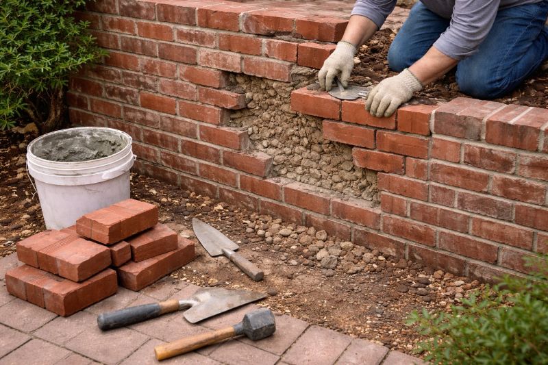 Brick Retaining Wall Repair in Delray Beach, FL