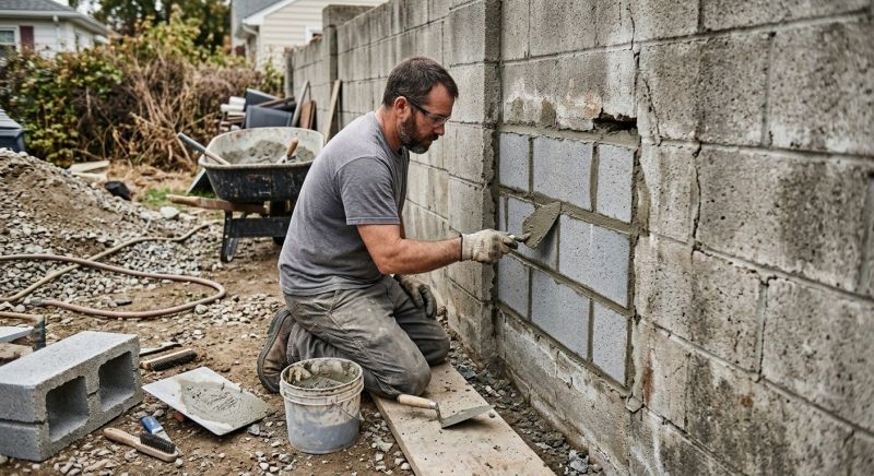 Cinder Block Wall Repair in Broward County, FL