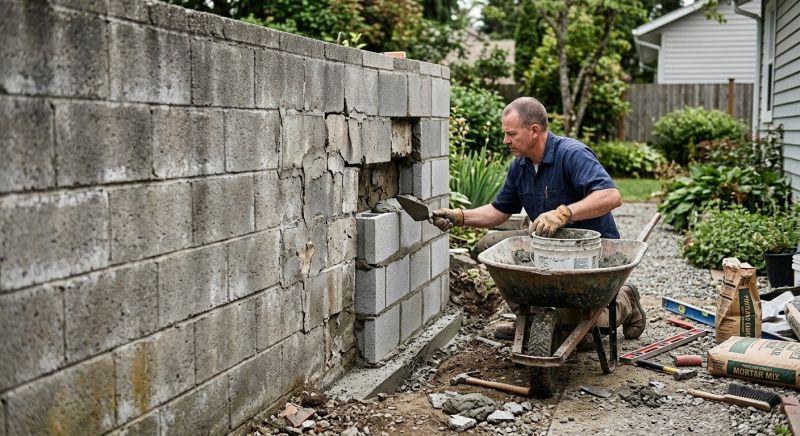 Cinder Block Wall Repair in Delray Beach, FL