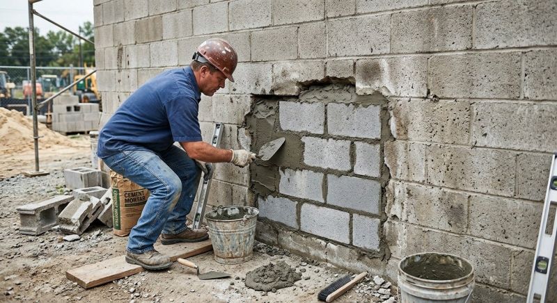 Cinder Block Wall Repair in Delray Beach, FL