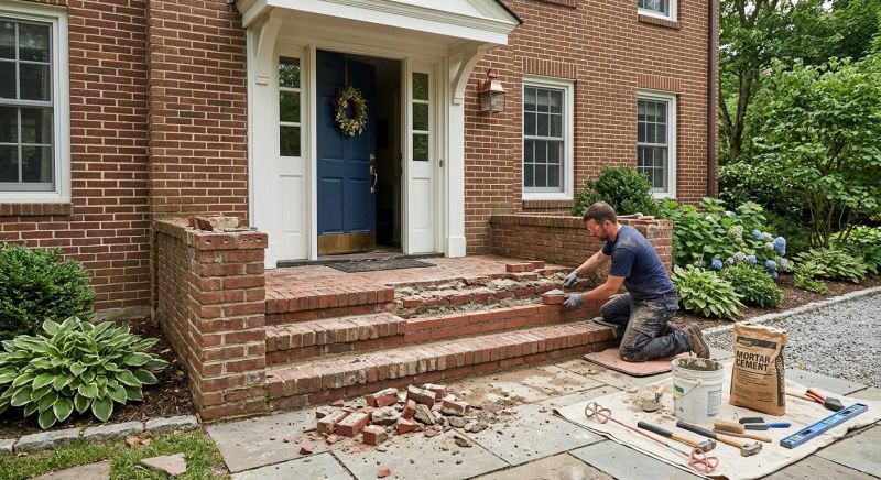 Entryway Brick Repair in Delray Beach, FL